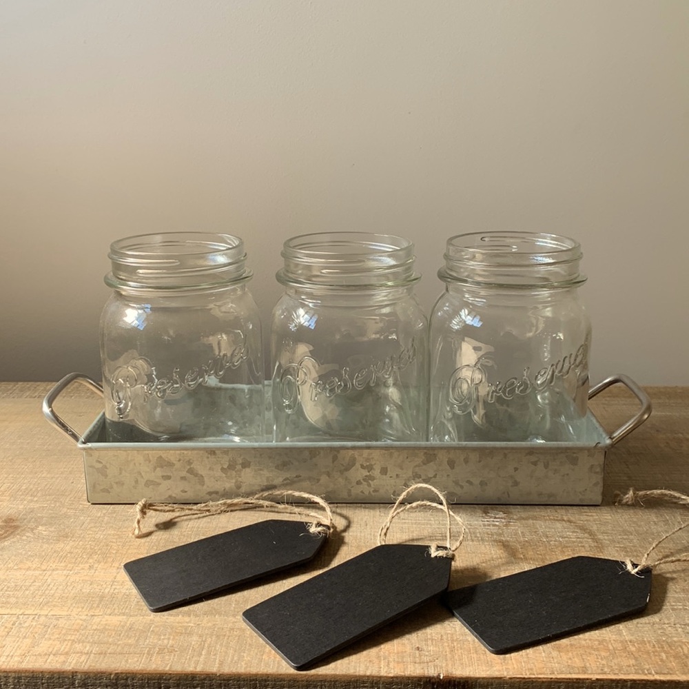 Flatware Caddy With Galvanized Tray